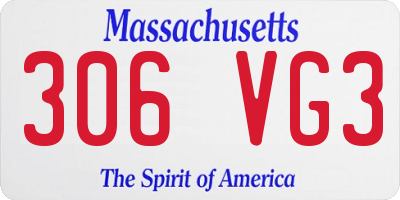 MA license plate 306VG3