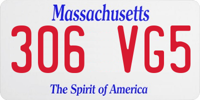 MA license plate 306VG5