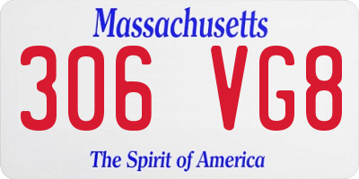 MA license plate 306VG8