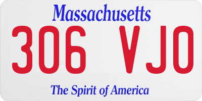 MA license plate 306VJ0
