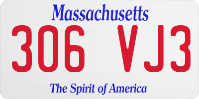 MA license plate 306VJ3