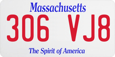 MA license plate 306VJ8