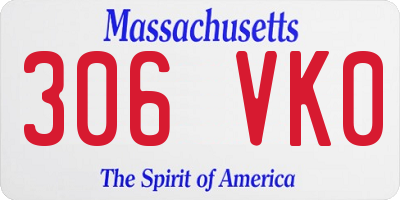 MA license plate 306VK0