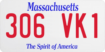 MA license plate 306VK1