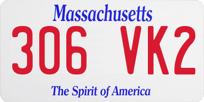 MA license plate 306VK2