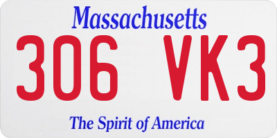 MA license plate 306VK3