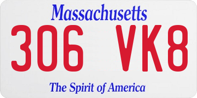 MA license plate 306VK8