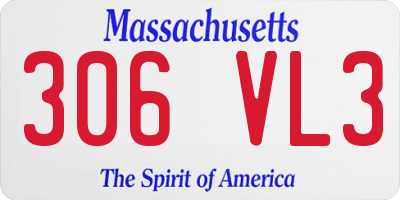 MA license plate 306VL3
