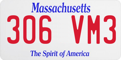 MA license plate 306VM3
