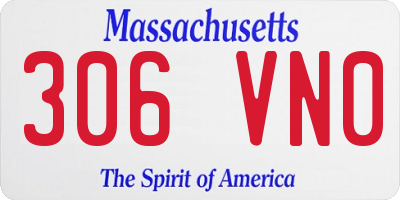 MA license plate 306VN0