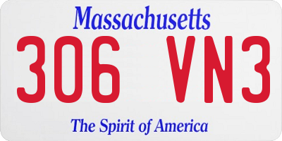 MA license plate 306VN3