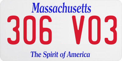 MA license plate 306VO3