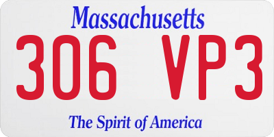 MA license plate 306VP3