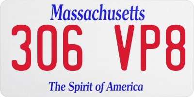 MA license plate 306VP8