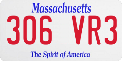 MA license plate 306VR3