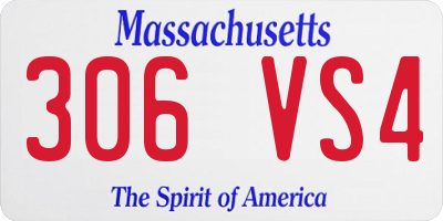 MA license plate 306VS4