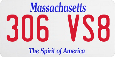 MA license plate 306VS8