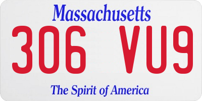 MA license plate 306VU9