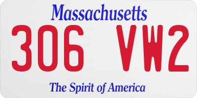 MA license plate 306VW2
