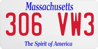 MA license plate 306VW3