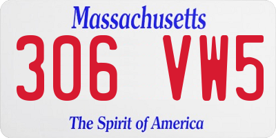 MA license plate 306VW5