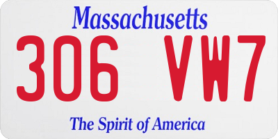 MA license plate 306VW7