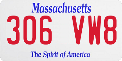 MA license plate 306VW8
