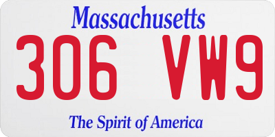 MA license plate 306VW9