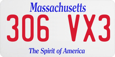 MA license plate 306VX3