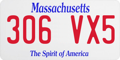 MA license plate 306VX5