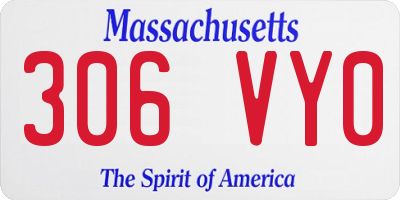 MA license plate 306VY0