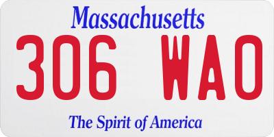 MA license plate 306WA0