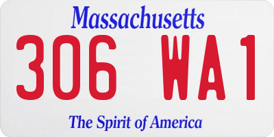 MA license plate 306WA1