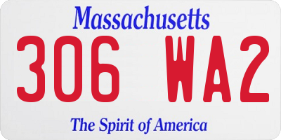 MA license plate 306WA2