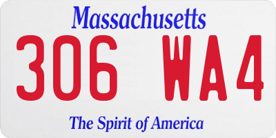 MA license plate 306WA4