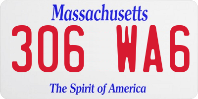MA license plate 306WA6