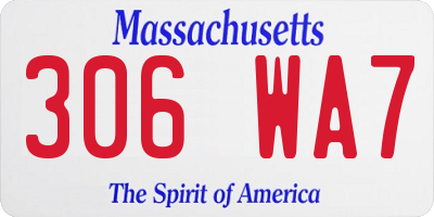 MA license plate 306WA7