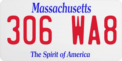 MA license plate 306WA8