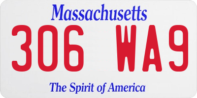 MA license plate 306WA9