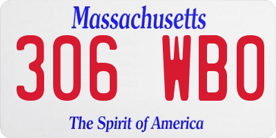 MA license plate 306WB0