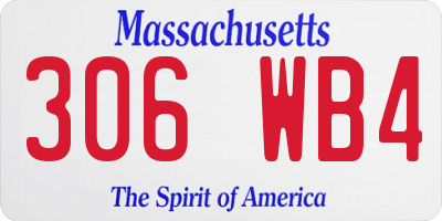 MA license plate 306WB4
