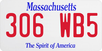 MA license plate 306WB5