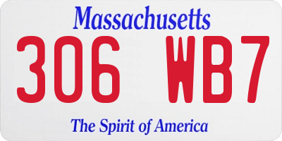 MA license plate 306WB7