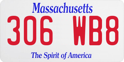 MA license plate 306WB8