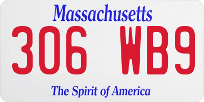 MA license plate 306WB9