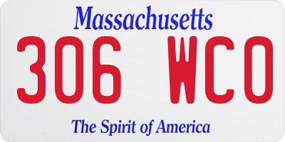 MA license plate 306WC0