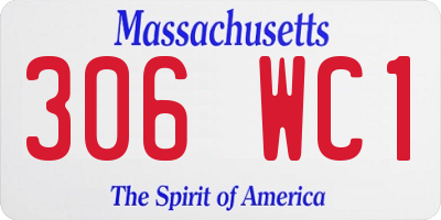 MA license plate 306WC1