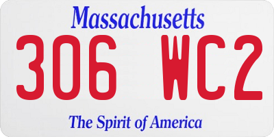 MA license plate 306WC2