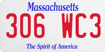 MA license plate 306WC3