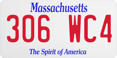 MA license plate 306WC4